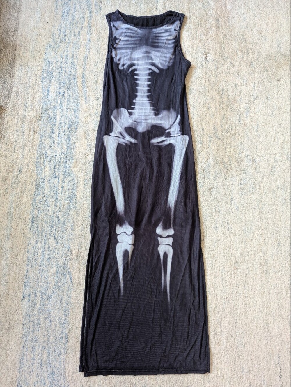 Women's Skeleton Print Maxi Dress